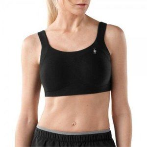 SmartWool PhD Racerback Sports Bra Size Small Merino Wool Blend Black